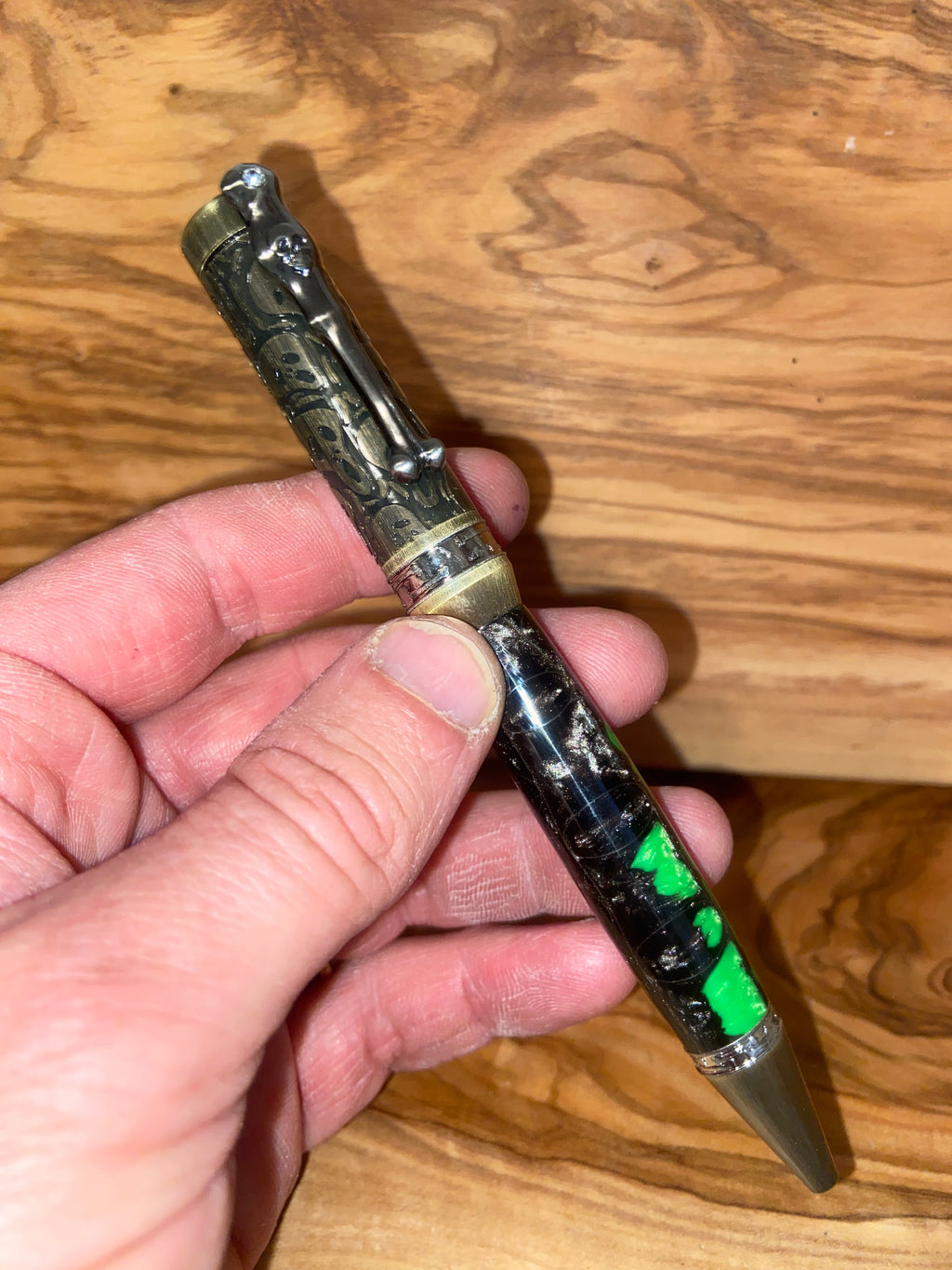 Oozing Antique Brass/Silver Ghost Pen