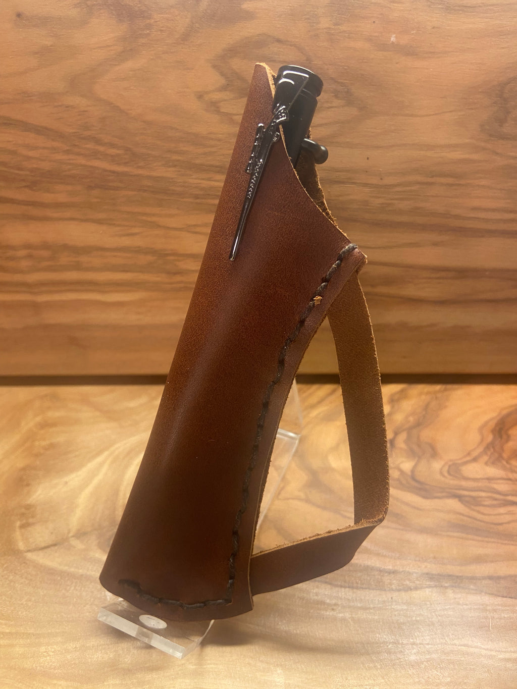 Prairie Rattlesnake Skin Black Enamel 30 Caliber Bolt Action Pen