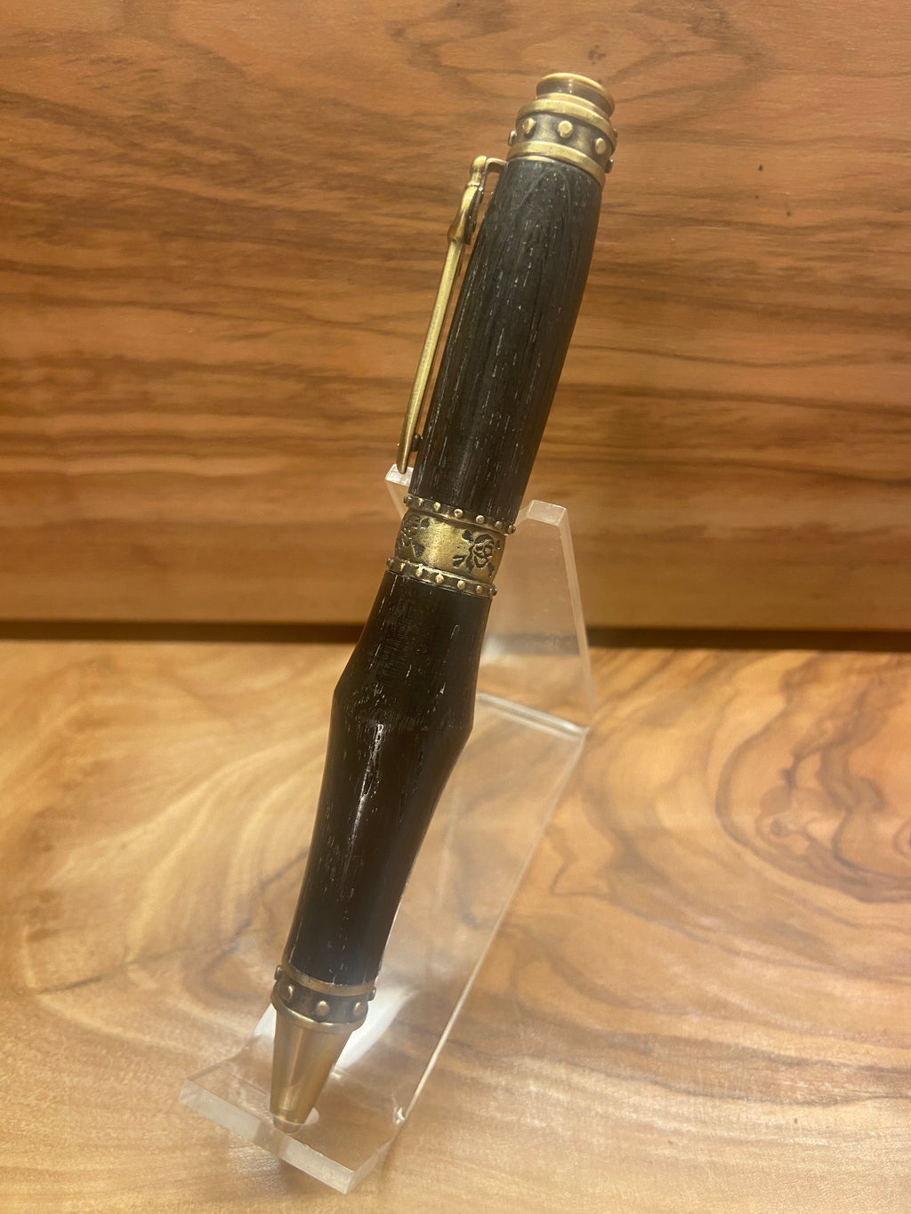 Revenge Bog Oak Pirate Pen in Brass
