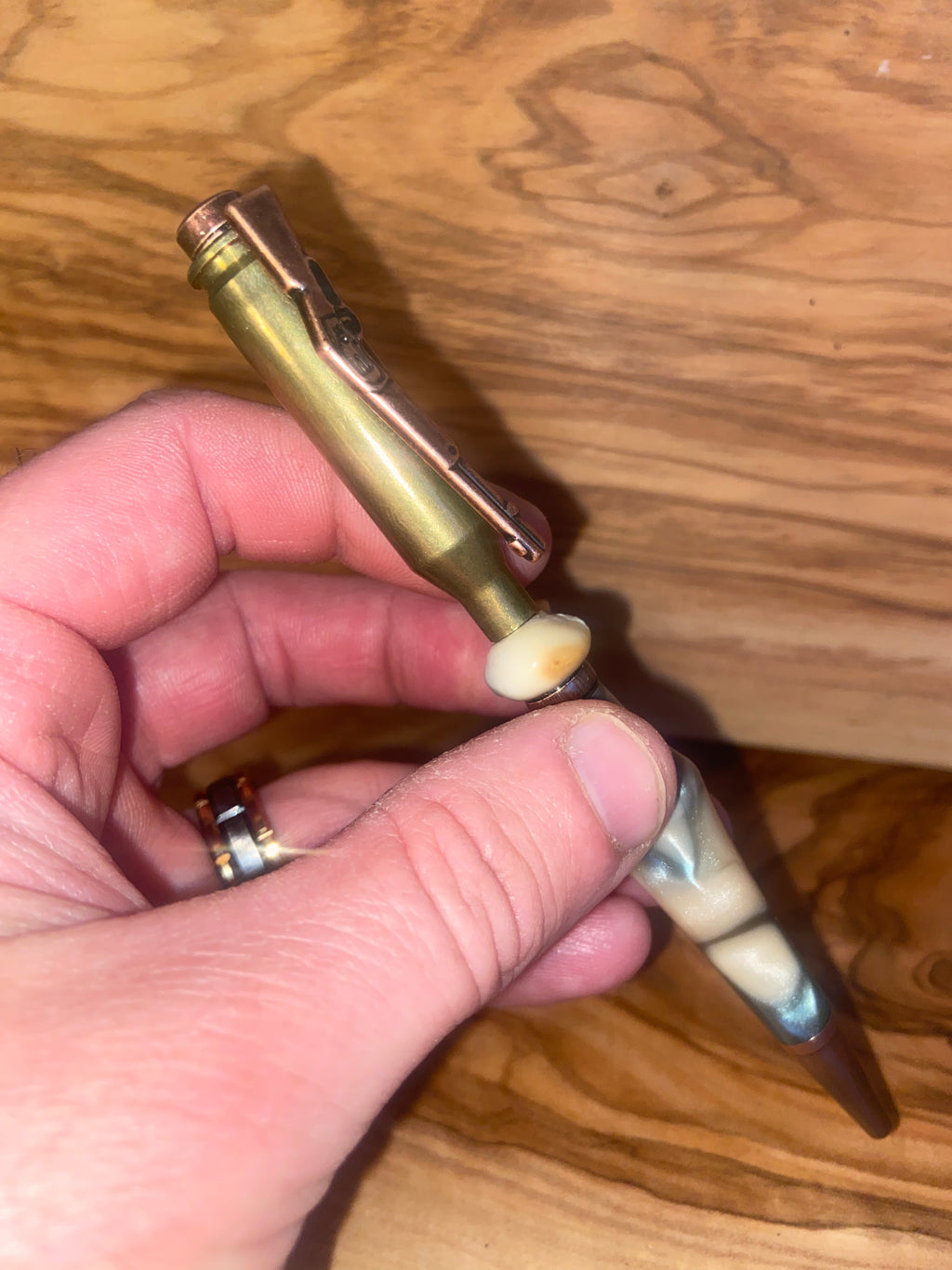 Lucky Shot Elk Ivory Winchester .243 Desert Camo Bullet Twist Pen
