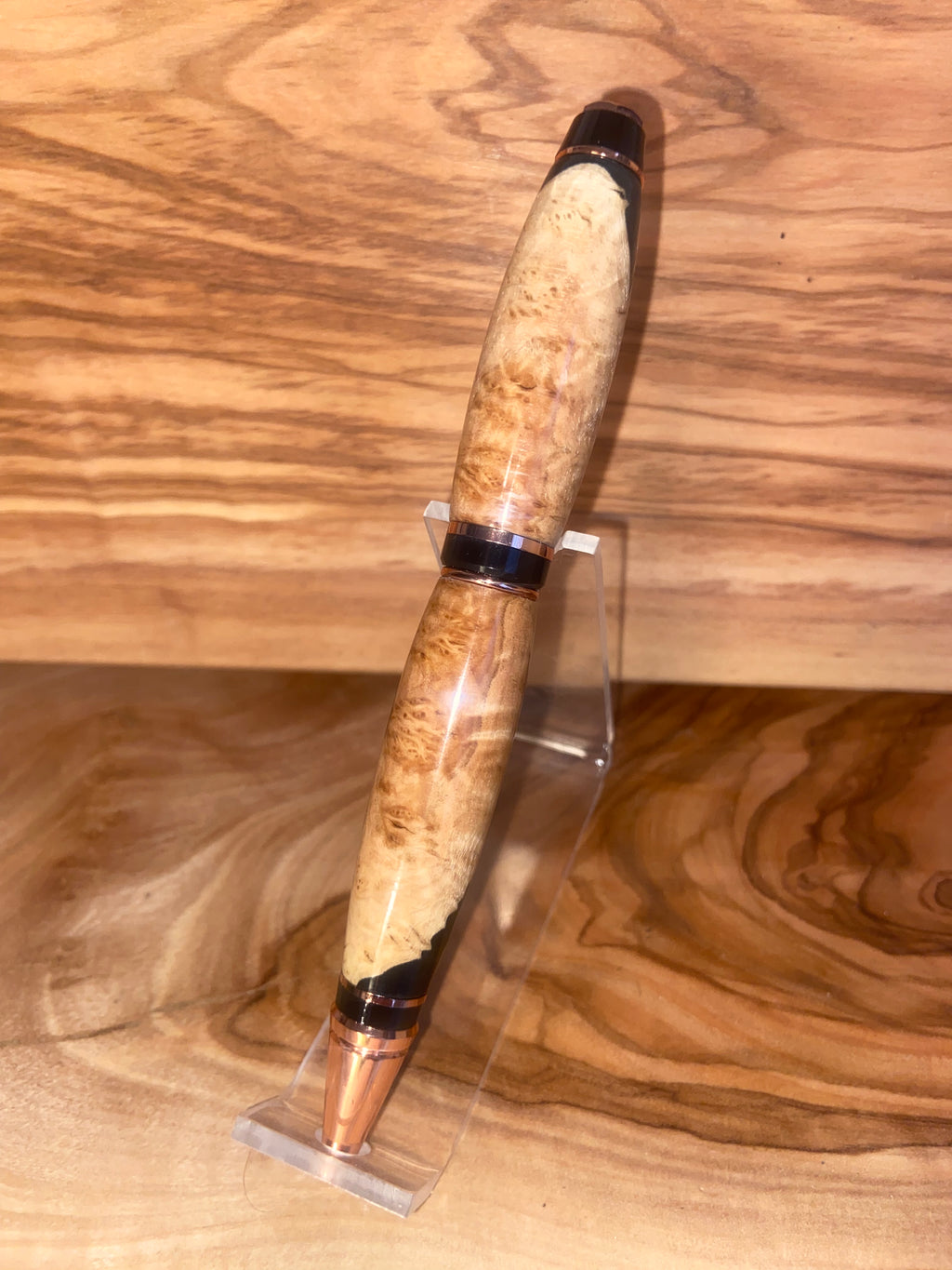 Red Mallee Burl in Black Copper Cigar Pen