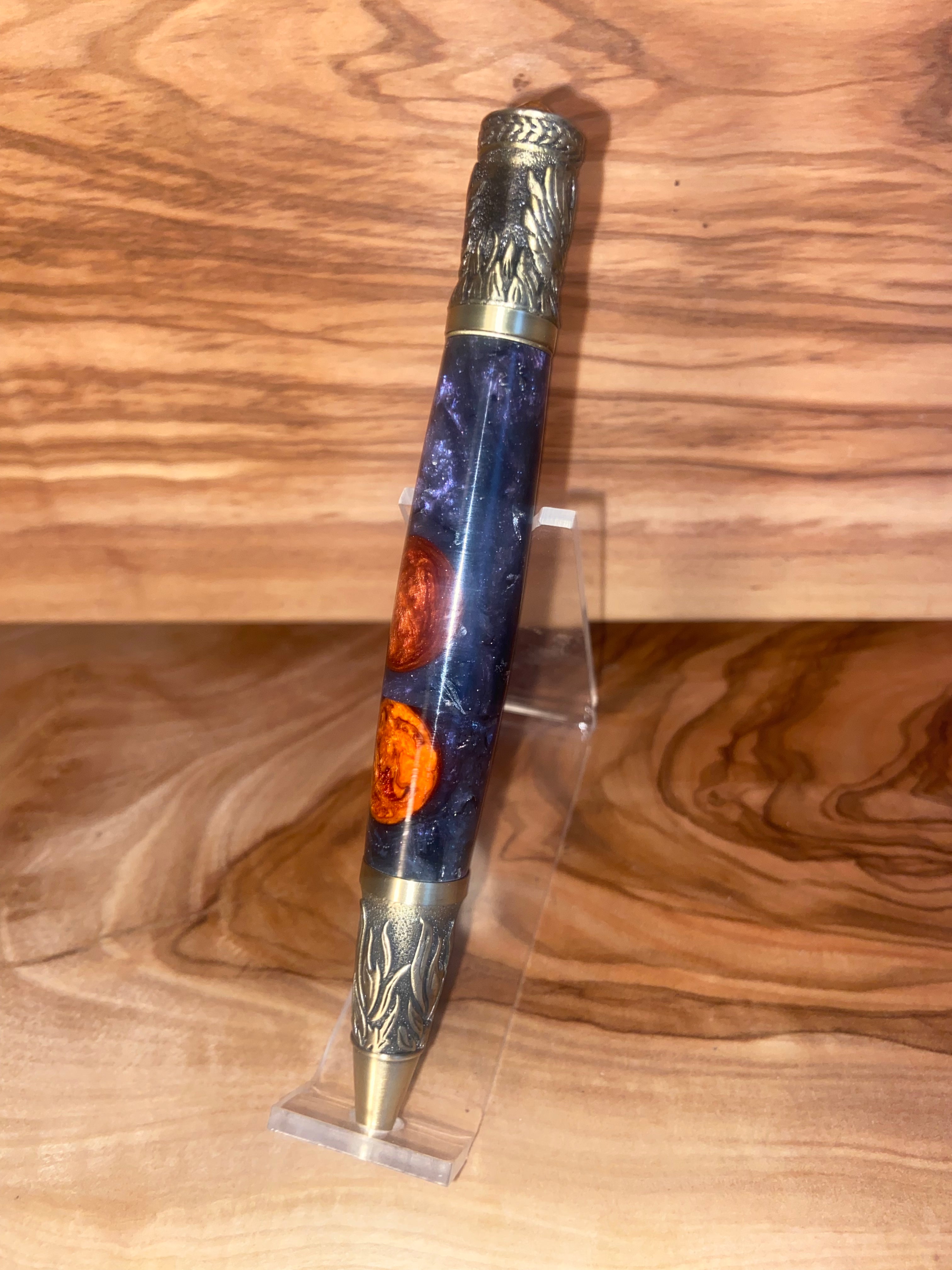 Phoenix Rises Antique Brass Twist Pen