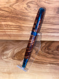 Diamond in the Rough Curly Koa Blue Titanium Rollerball/Fountain Pen
