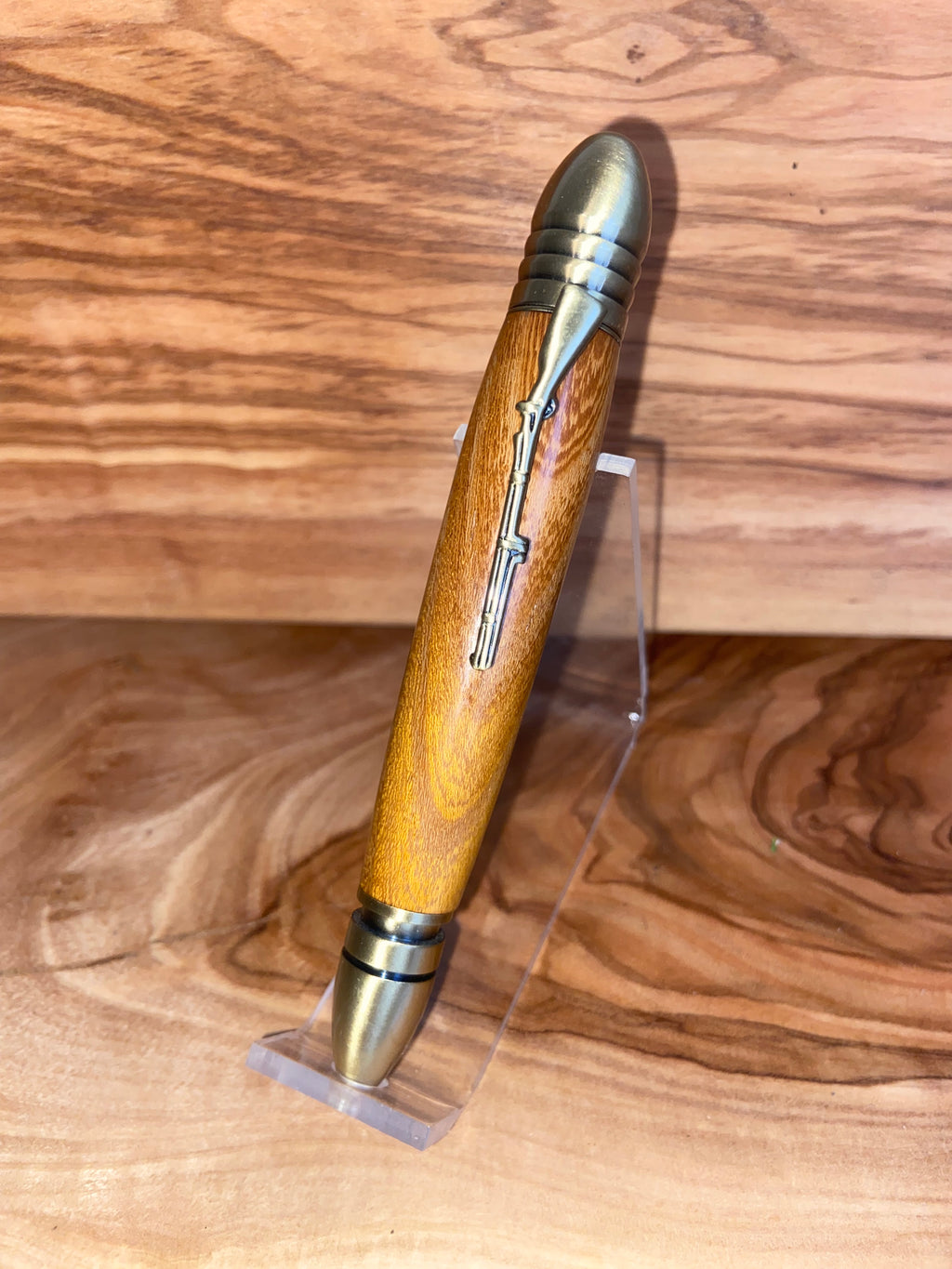Civil War Themed Writing Pen - Osage Orange with Replica Bullet Design