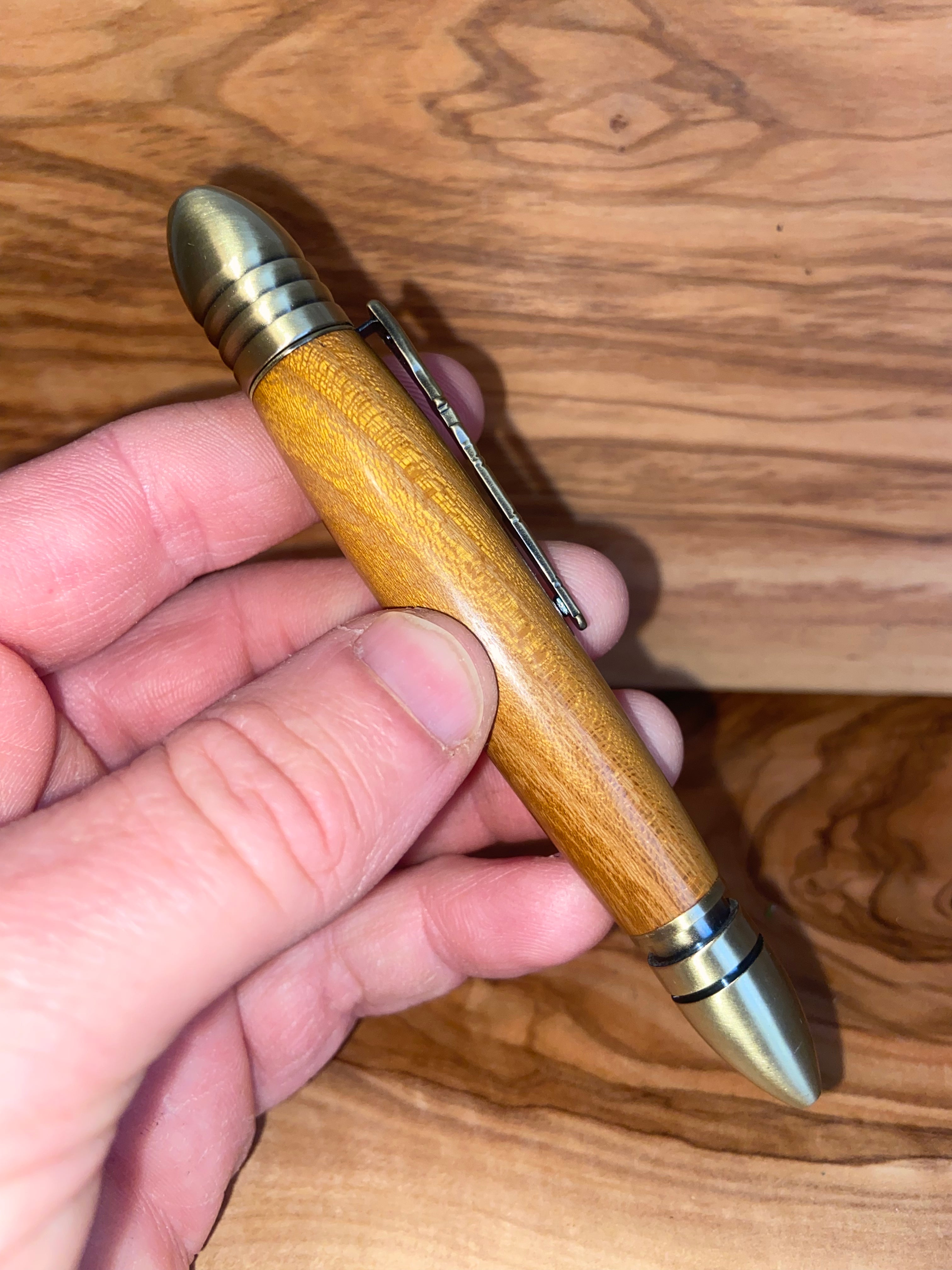 Civil War Themed Writing Pen - Osage Orange with Replica Bullet Design