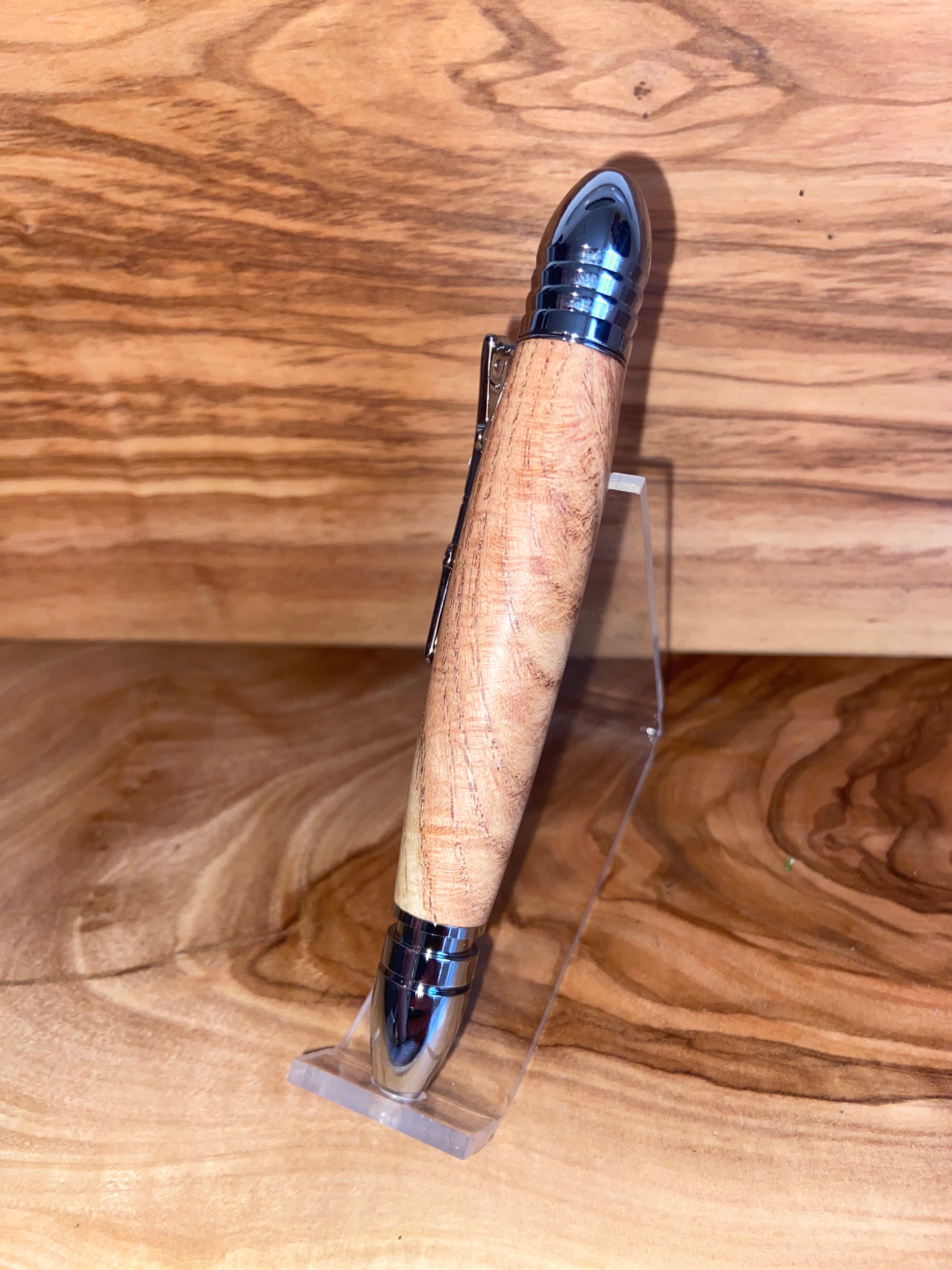 Civil War Themed Writing Pen - Honey Locust with Replica Bullet Design