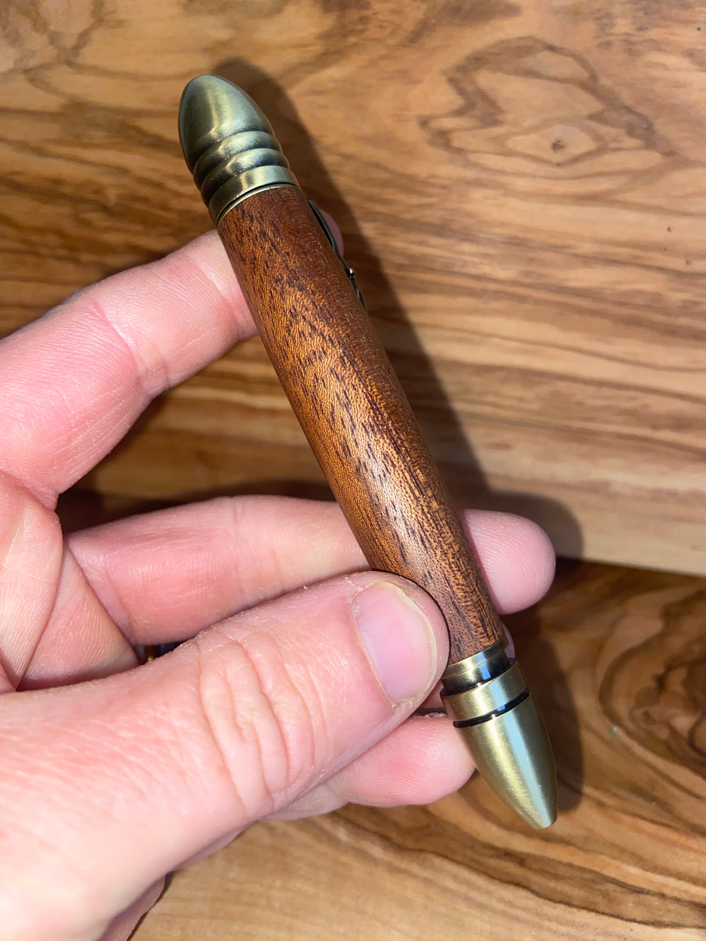 Civil War Themed Writing Pen - Sapele with Replica Bullet Design