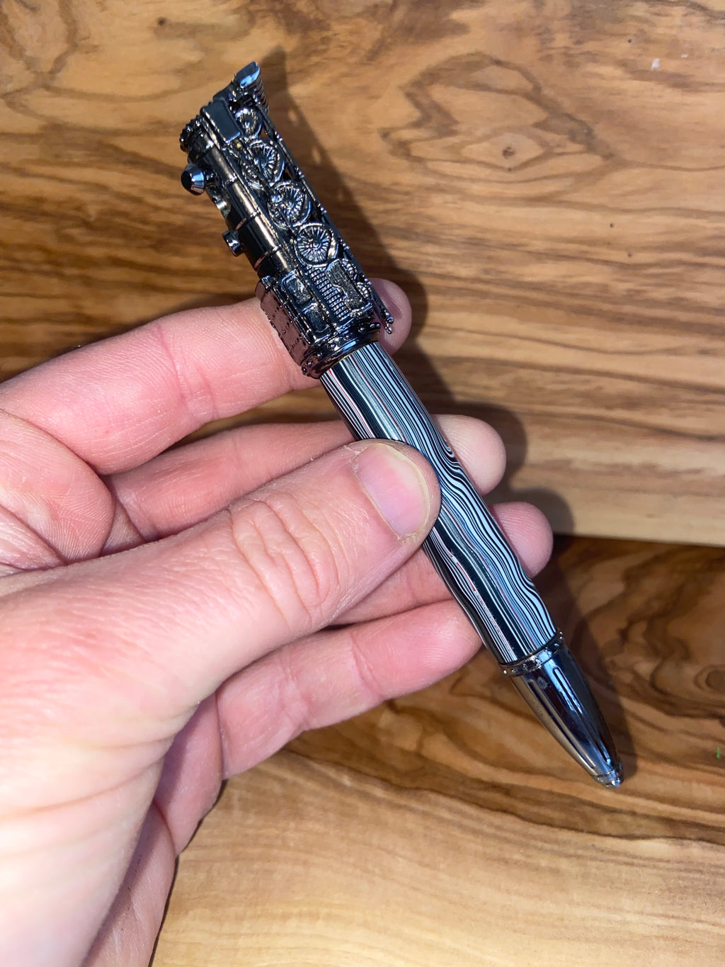 Fordite Steam Locomotive Bolt Action Train Pen